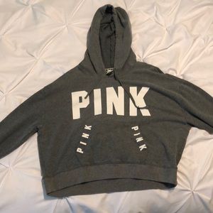 Gray PINK cropped sweatshirt